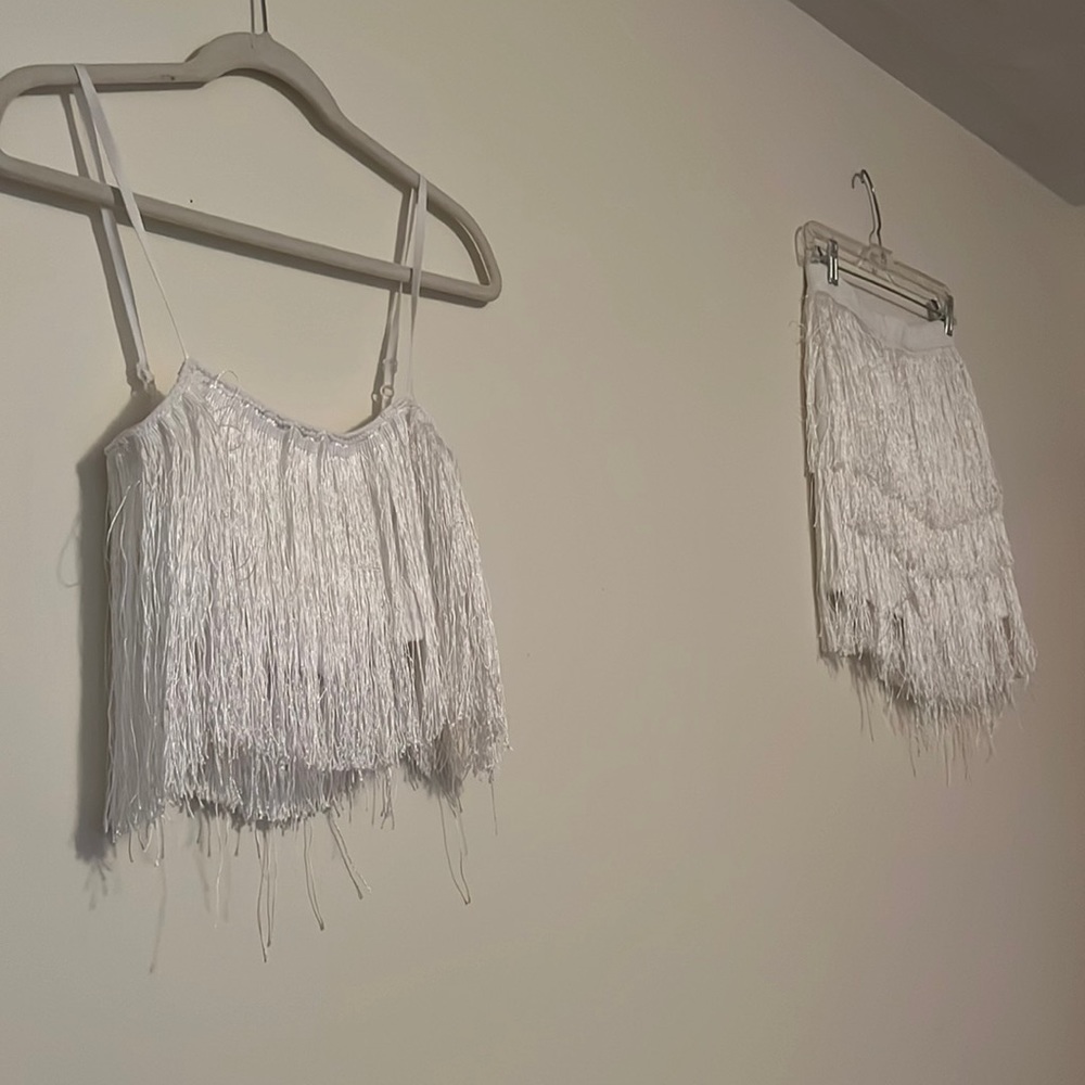 Two piece white bachelorette outfit! Very flattering